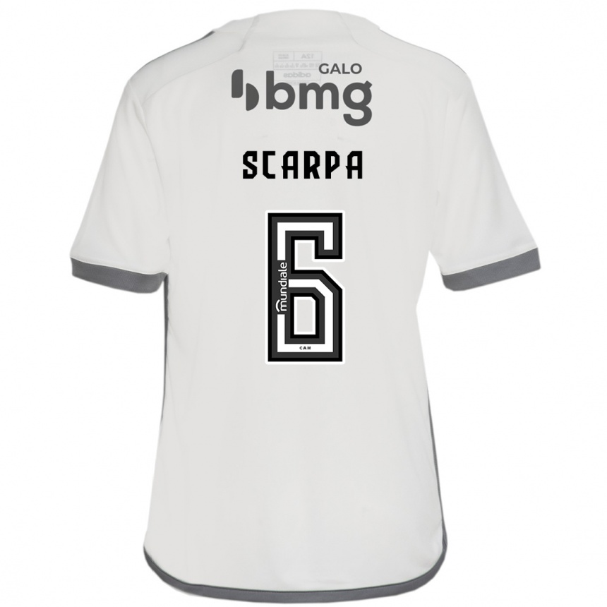 Kids Football Gustavo Scarpa #6 Off White Away Jersey 2024/25 T-Shirt Australia