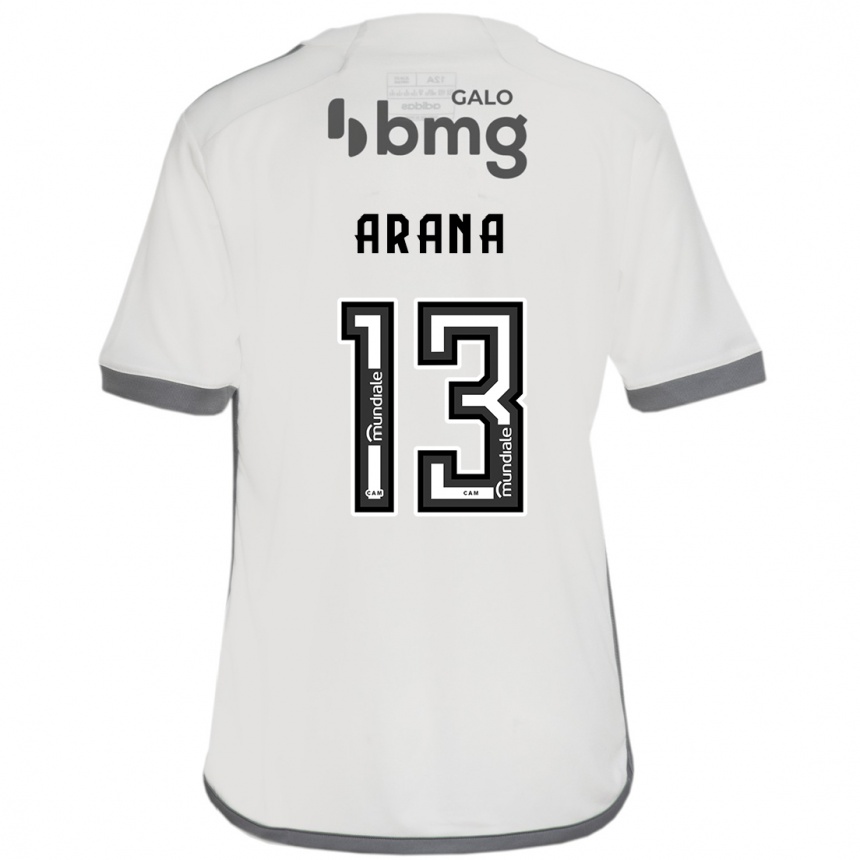 Kids Football Guilherme Arana #13 Off White Away Jersey 2024/25 T-Shirt Australia