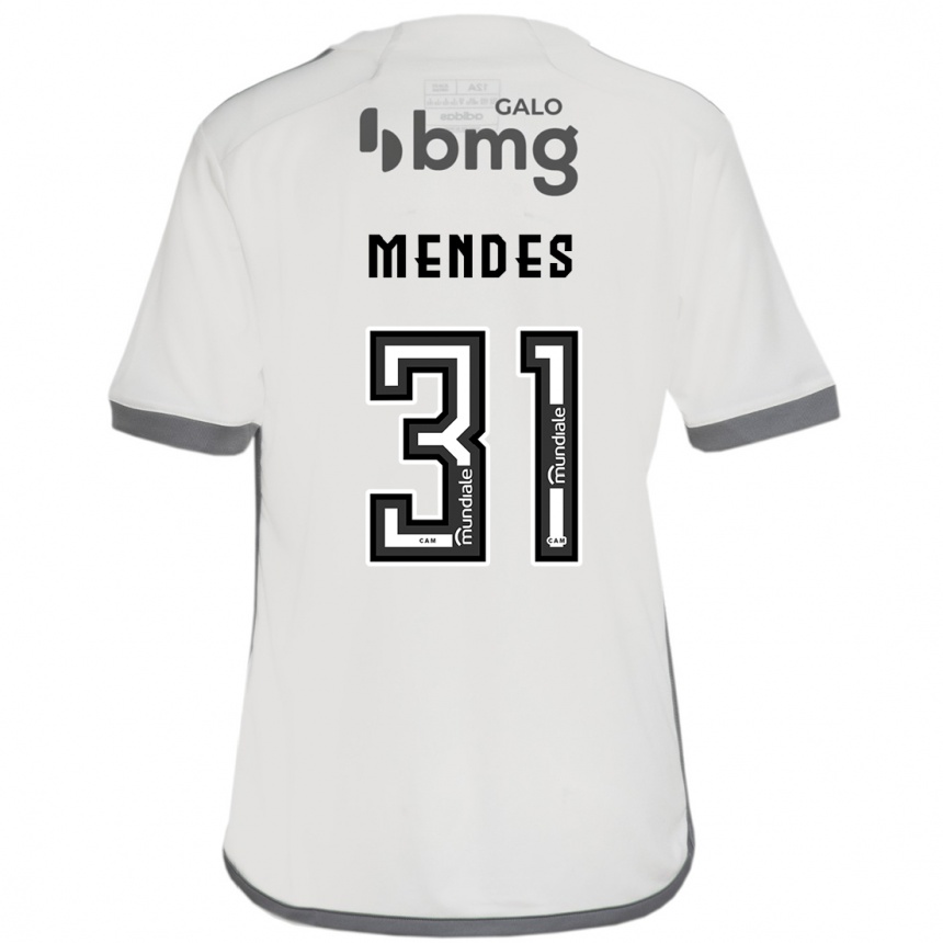 Kids Football Matheus Mendes #31 Off White Away Jersey 2024/25 T-Shirt Australia