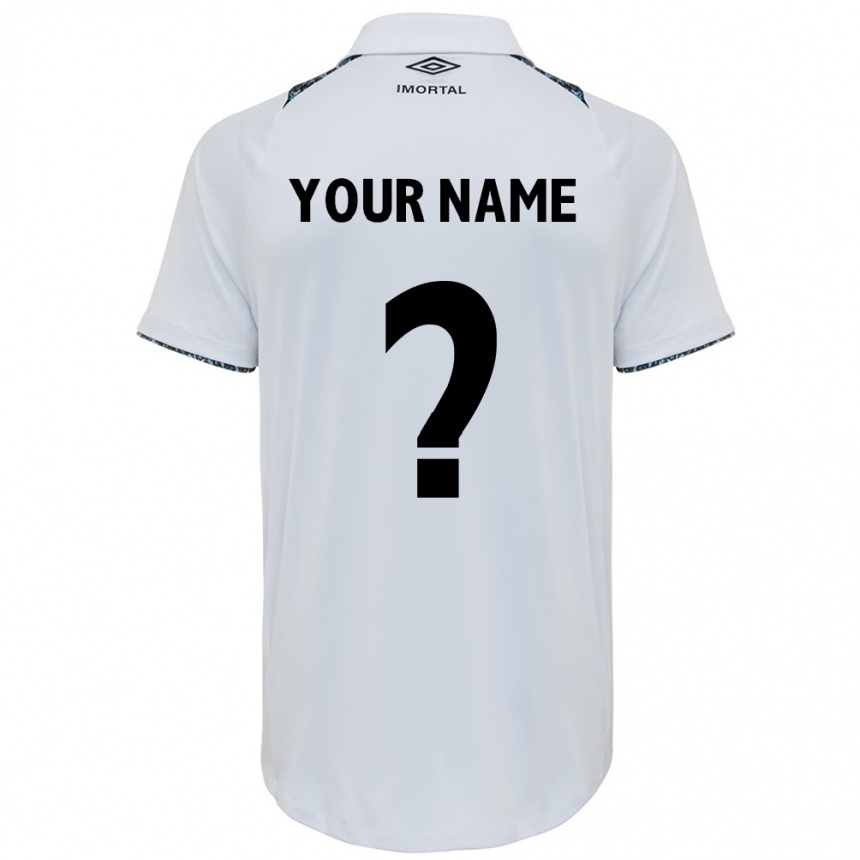 Kids Football Your Name #0 White Blue Away Jersey 2024/25 T-Shirt Australia