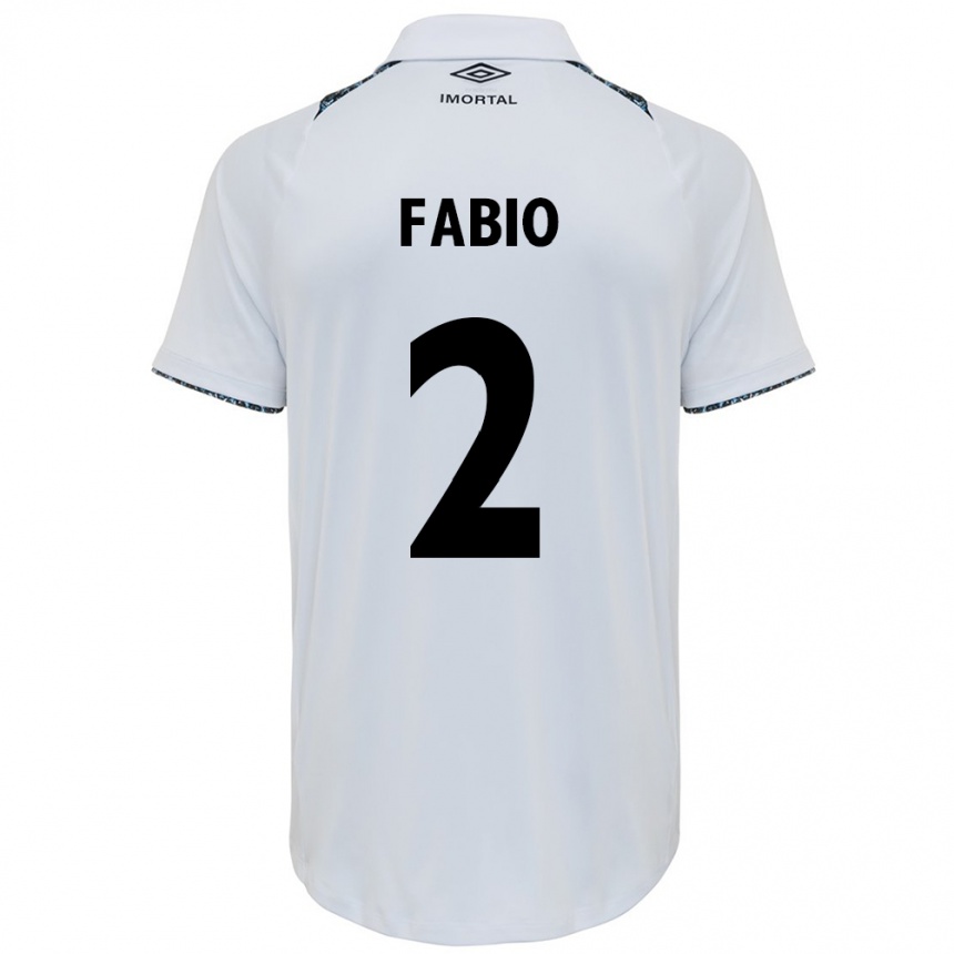 Kids Football Fábio #2 White Blue Away Jersey 2024/25 T-Shirt Australia