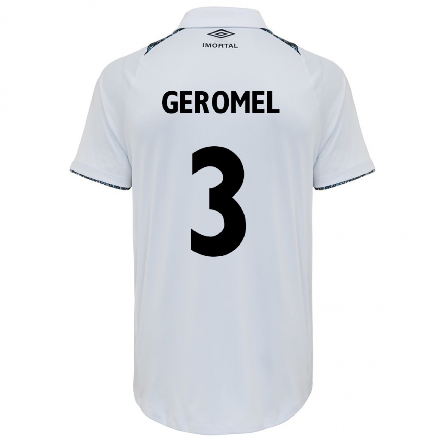 Kids Football Pedro Geromel #3 White Blue Away Jersey 2024/25 T-Shirt Australia