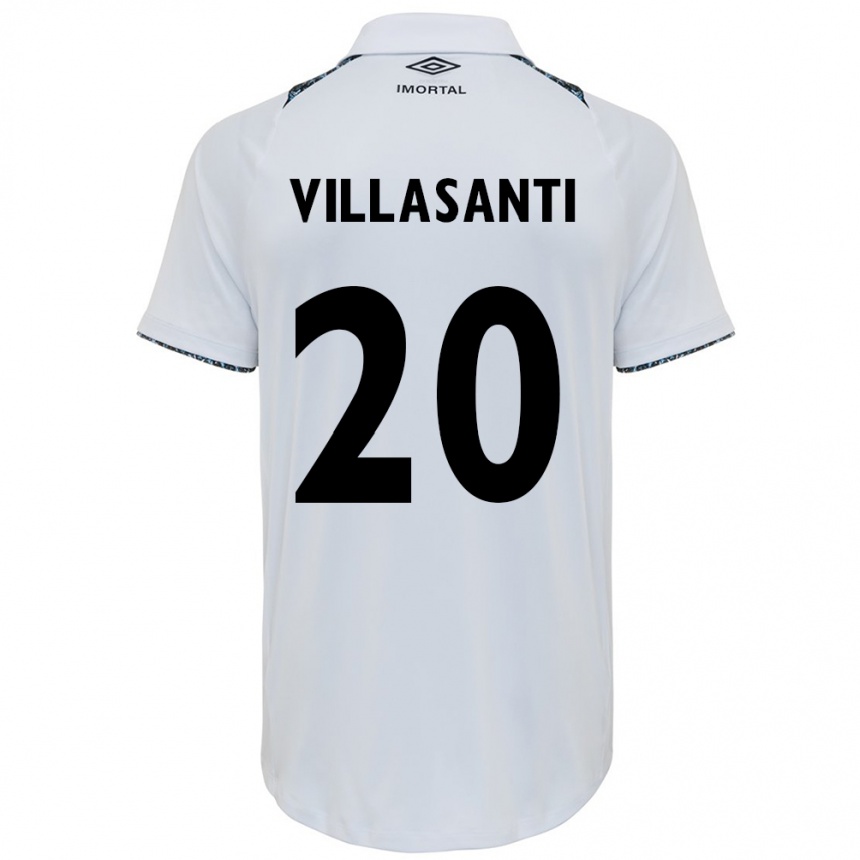 Kids Football Mathías Villasanti #20 White Blue Away Jersey 2024/25 T-Shirt Australia