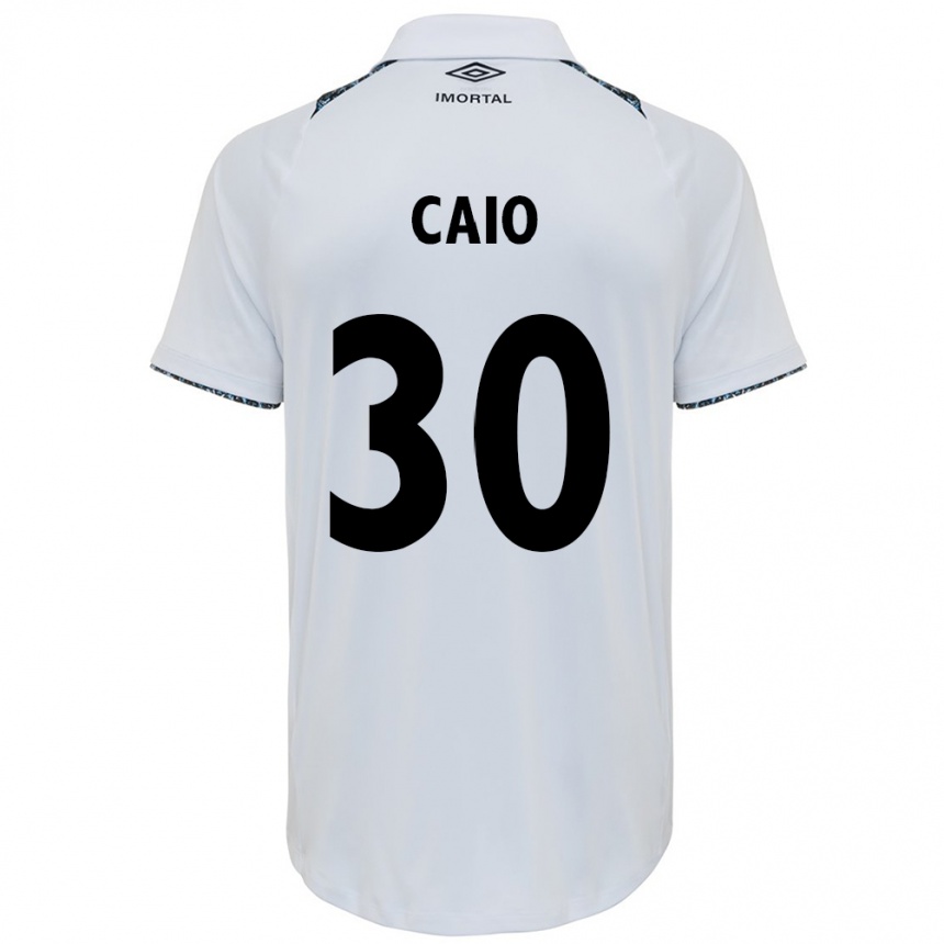 Kids Football Rodrigo Caio #30 White Blue Away Jersey 2024/25 T-Shirt Australia