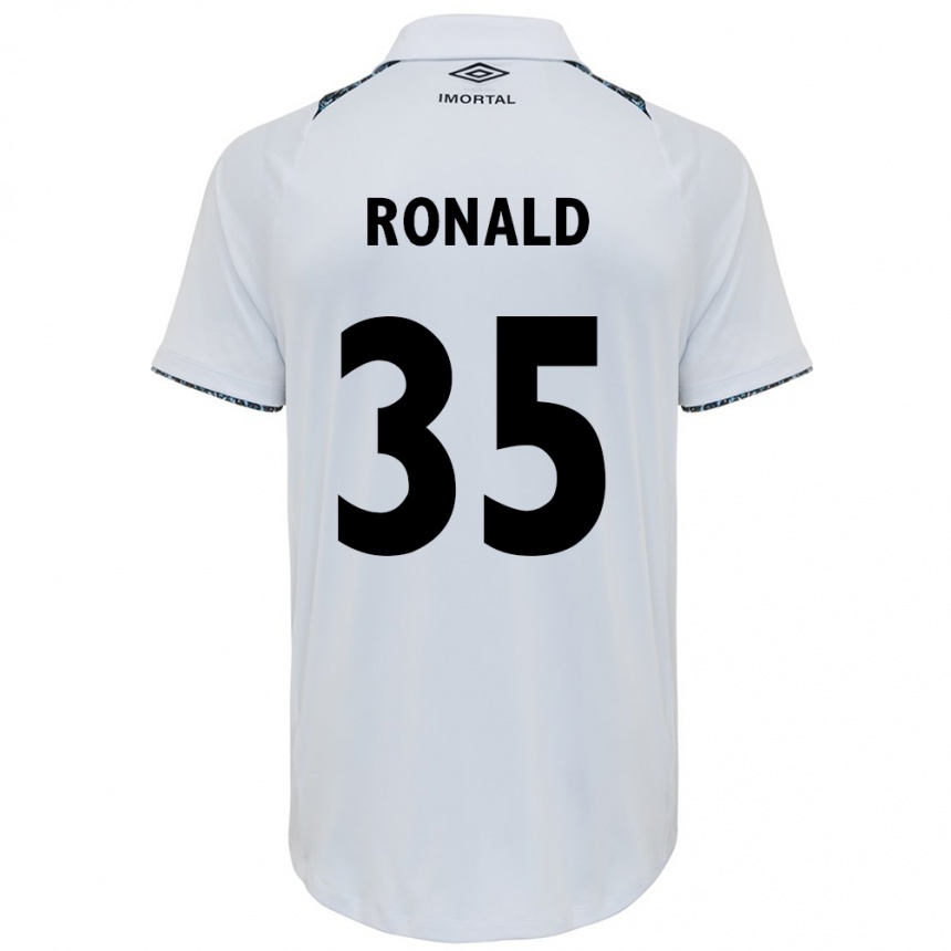 Kids Football Ronald #35 White Blue Away Jersey 2024/25 T-Shirt Australia