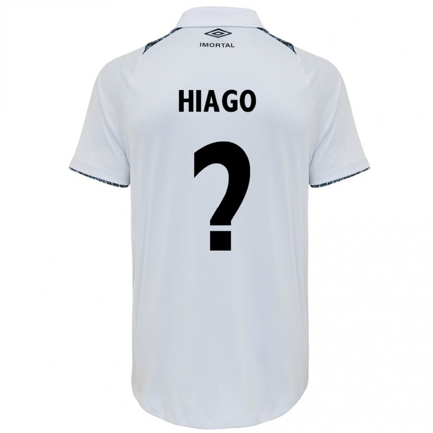 Kids Football Hiago #0 White Blue Away Jersey 2024/25 T-Shirt Australia