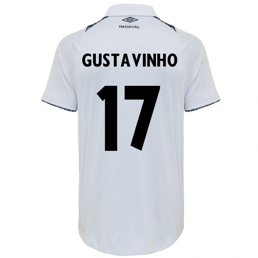 Kids Football Gustavinho #17 White Blue Away Jersey 2024/25 T-Shirt Australia