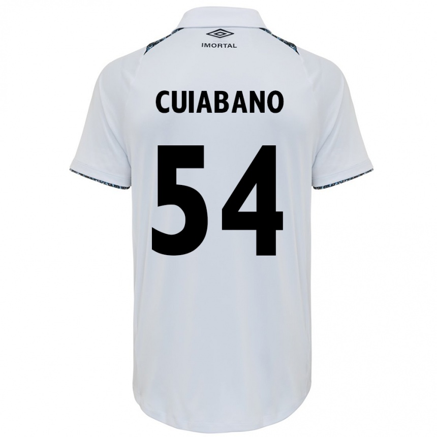 Kids Football Cuiabano #54 White Blue Away Jersey 2024/25 T-Shirt Australia