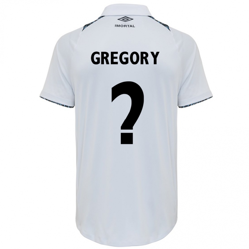 Kids Football Gregory #0 White Blue Away Jersey 2024/25 T-Shirt Australia