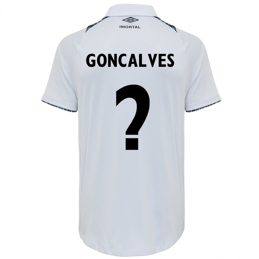 Kids Football Matheus Gonçalves #0 White Blue Away Jersey 2024/25 T-Shirt Australia