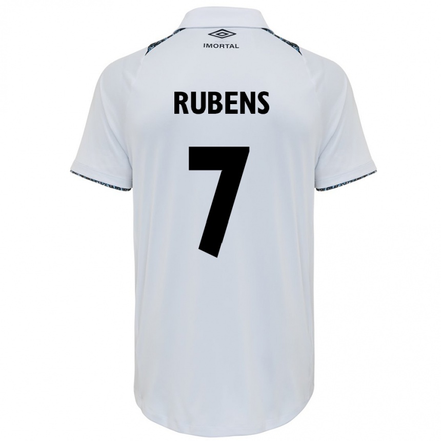 Kids Football Rubens #7 White Blue Away Jersey 2024/25 T-Shirt Australia