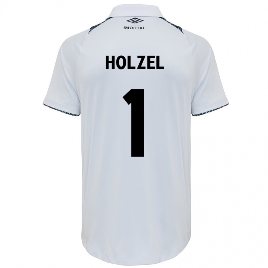 Kids Football Vivi Holzel #1 White Blue Away Jersey 2024/25 T-Shirt Australia