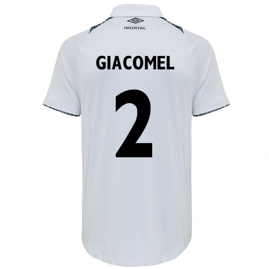 Kids Football Laís Giacomel #2 White Blue Away Jersey 2024/25 T-Shirt Australia