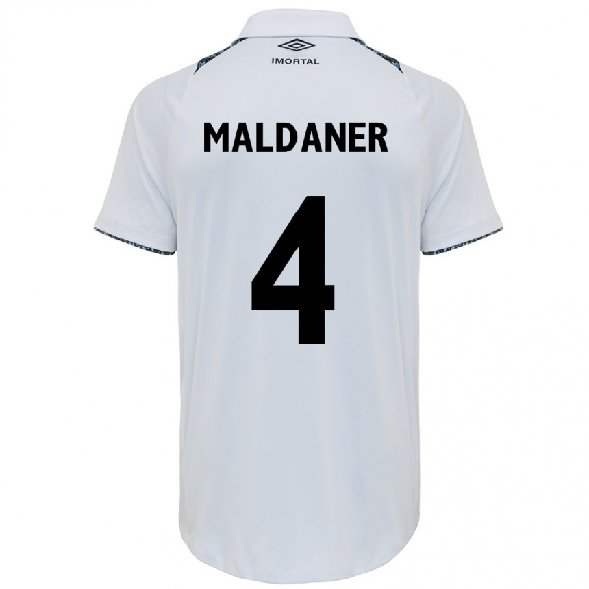 Kids Football Pati Maldaner #4 White Blue Away Jersey 2024/25 T-Shirt Australia