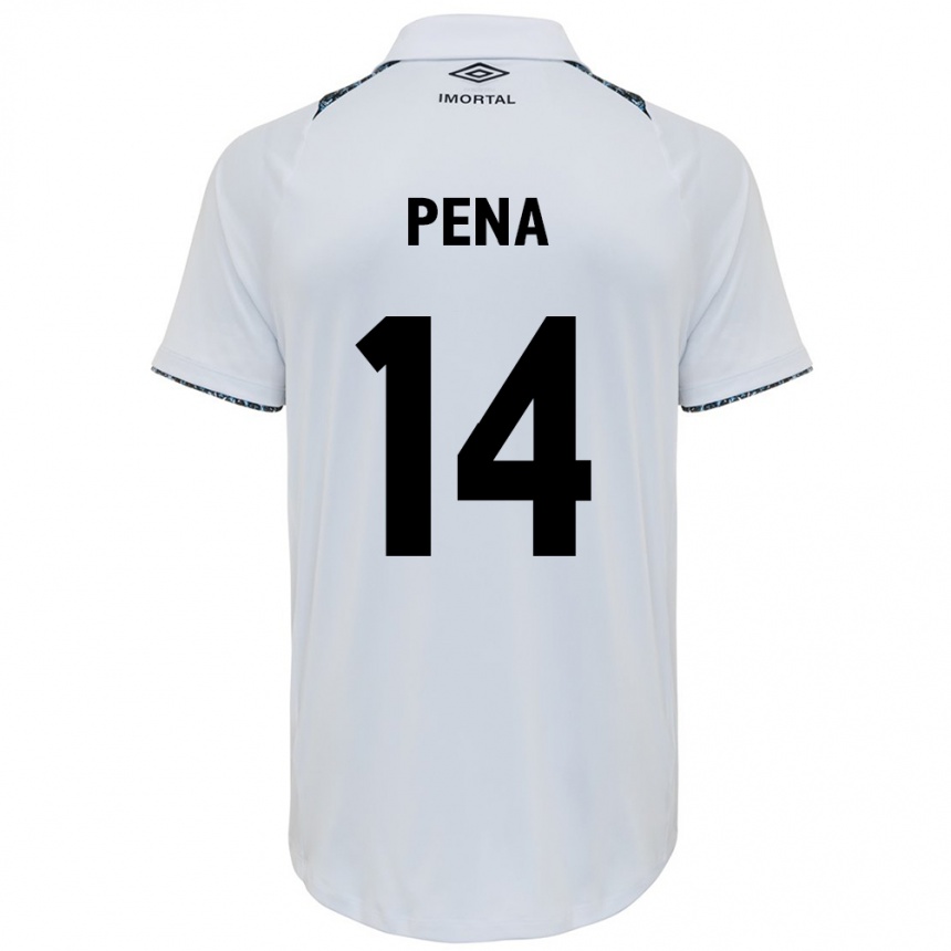 Kids Football Jessica Peña #14 White Blue Away Jersey 2024/25 T-Shirt Australia