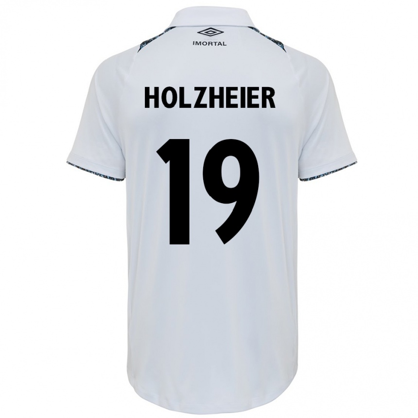 Kids Football Agostina Holzheier #19 White Blue Away Jersey 2024/25 T-Shirt Australia