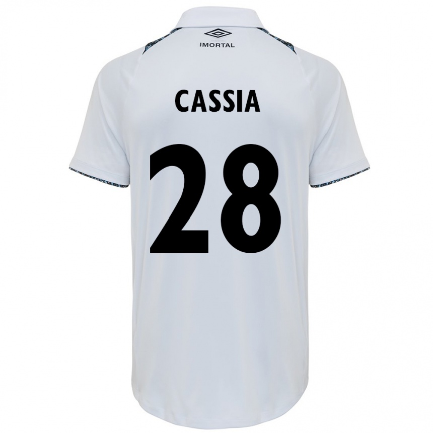 Kids Football Cássia #28 White Blue Away Jersey 2024/25 T-Shirt Australia