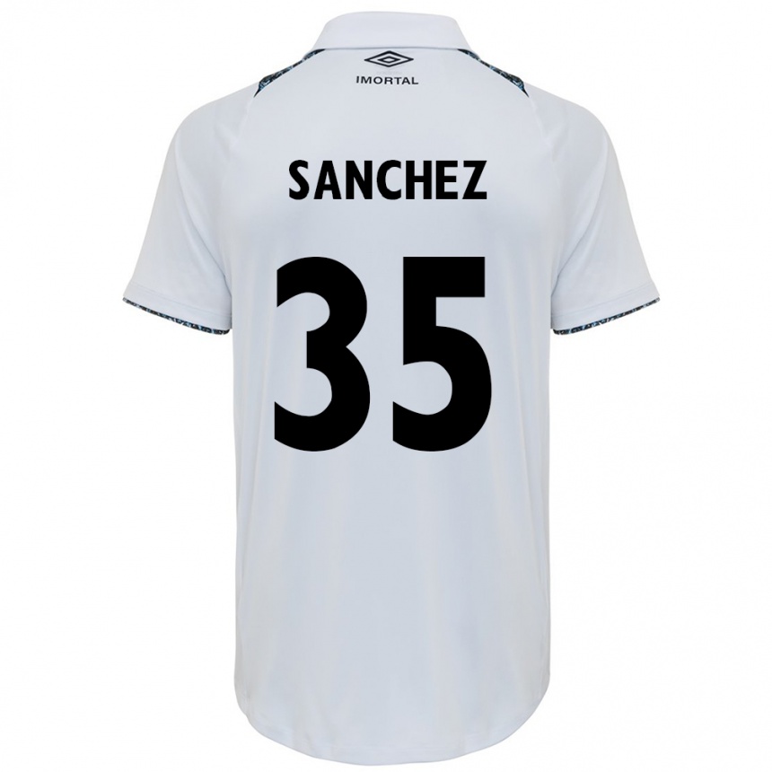 Kids Football Lari Sanchez #35 White Blue Away Jersey 2024/25 T-Shirt Australia