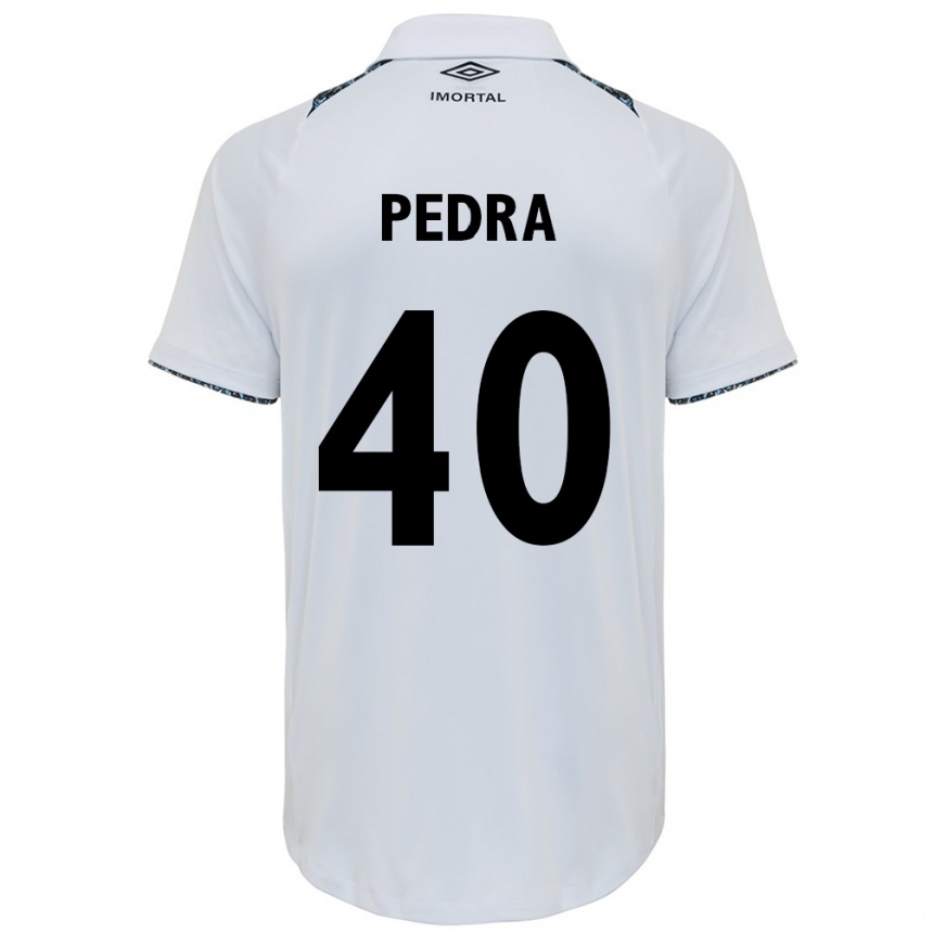 Kids Football Duda Pedra #40 White Blue Away Jersey 2024/25 T-Shirt Australia