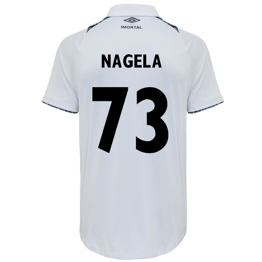 Kids Football Nágela #73 White Blue Away Jersey 2024/25 T-Shirt Australia