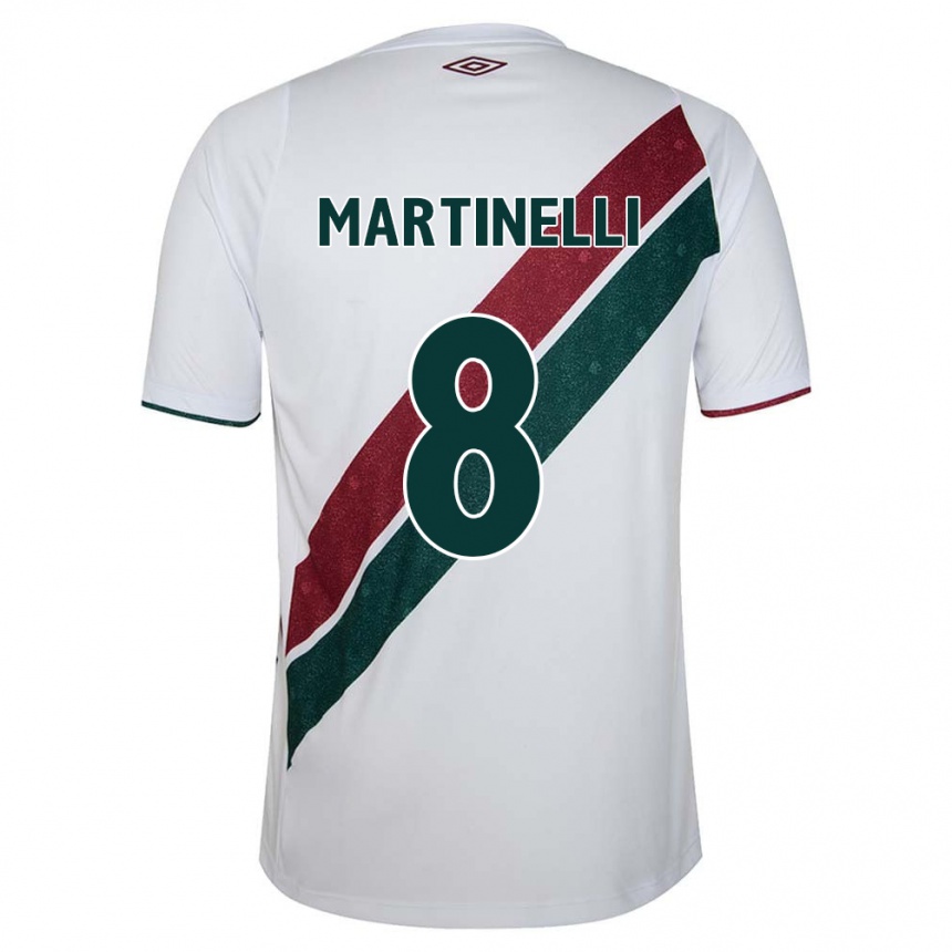 Kids Football Martinelli #8 White Green Maroon Away Jersey 2024/25 T-Shirt Australia