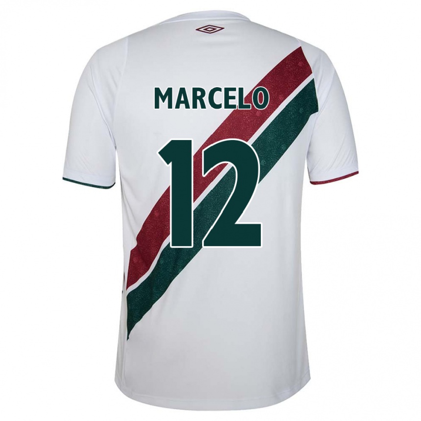 Kids Football Marcelo #12 White Green Maroon Away Jersey 2024/25 T-Shirt Australia