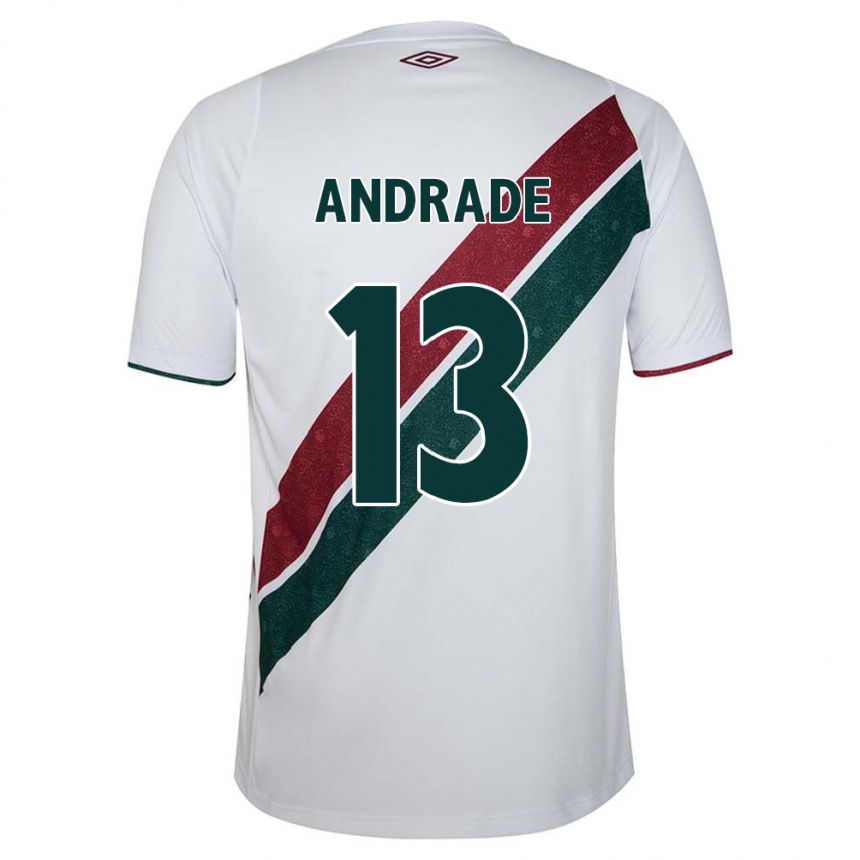 Kids Football Felipe Andrade #13 White Green Maroon Away Jersey 2024/25 T-Shirt Australia