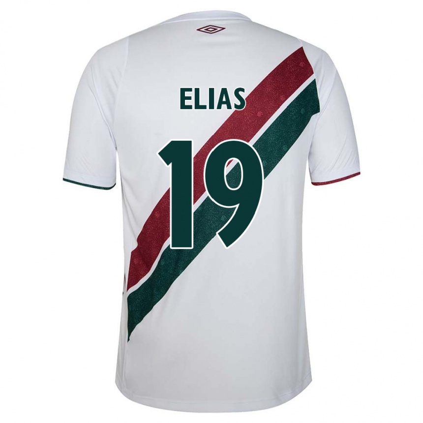 Kids Football Kauã Elias #19 White Green Maroon Away Jersey 2024/25 T-Shirt Australia