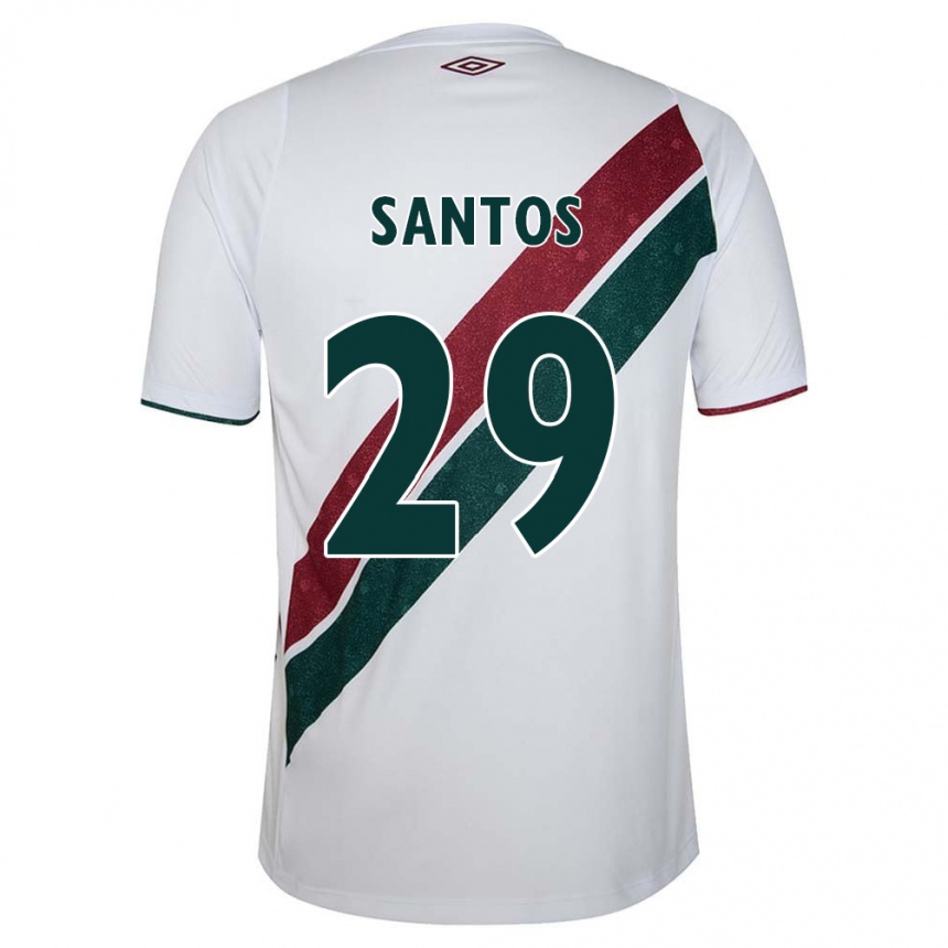 Kids Football Thiago Santos #29 White Green Maroon Away Jersey 2024/25 T-Shirt Australia