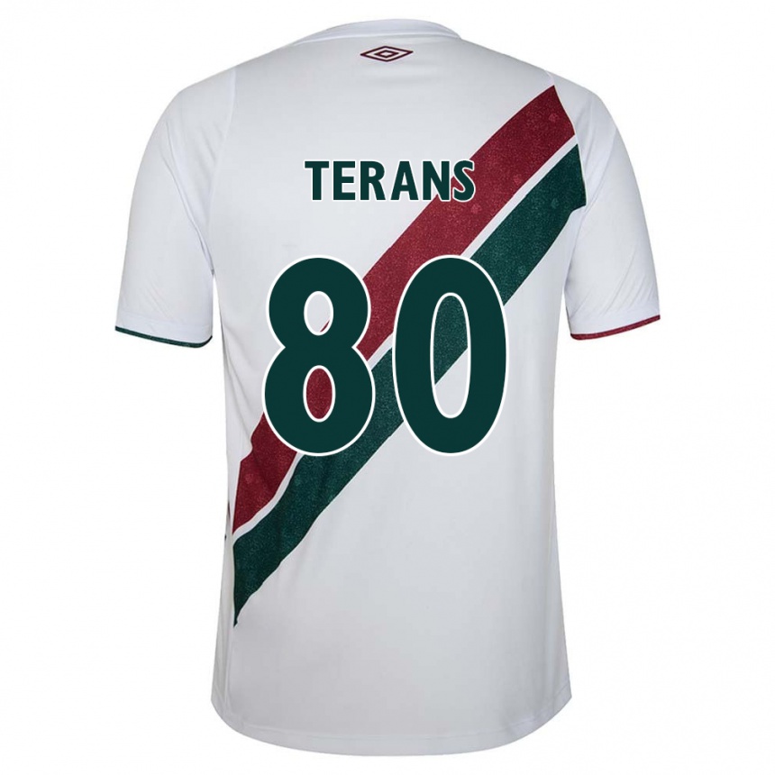 Kids Football David Terans #80 White Green Maroon Away Jersey 2024/25 T-Shirt Australia