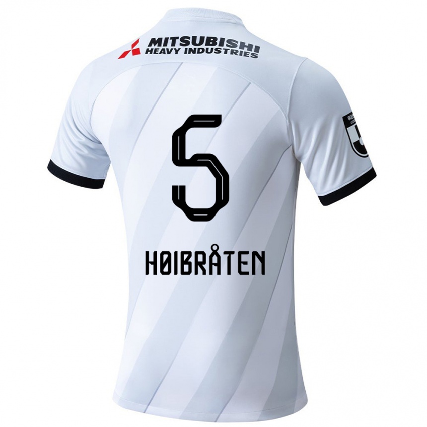 Kids Football Marius Høibråten #5 White Grey Away Jersey 2024/25 T-Shirt Australia