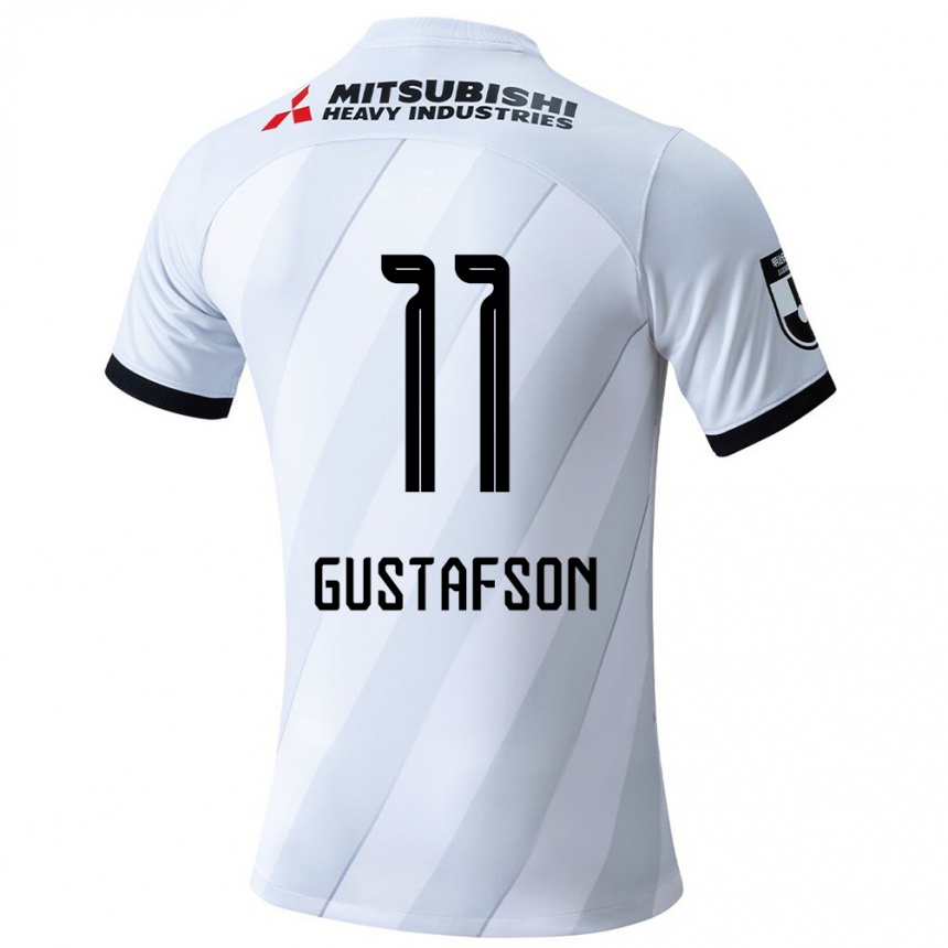 Kids Football Samuel Gustafson #11 White Grey Away Jersey 2024/25 T-Shirt Australia