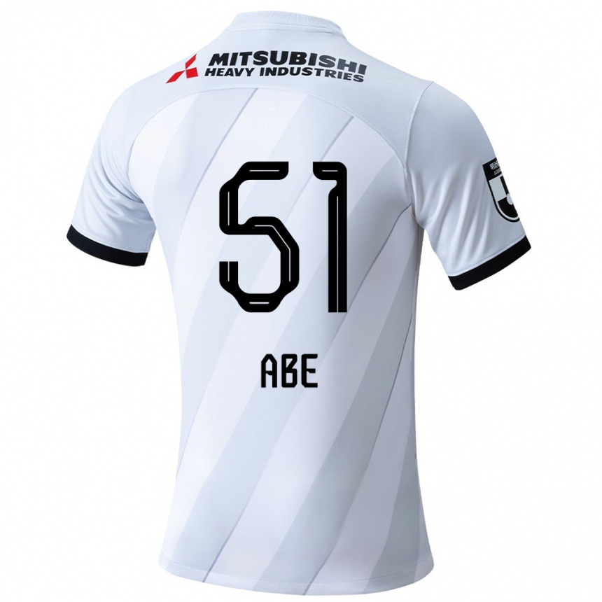 Kids Football Shintaro Abe #51 White Grey Away Jersey 2024/25 T-Shirt Australia