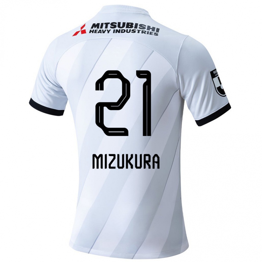 Kids Football Kei Mizukura #21 White Grey Away Jersey 2024/25 T-Shirt Australia