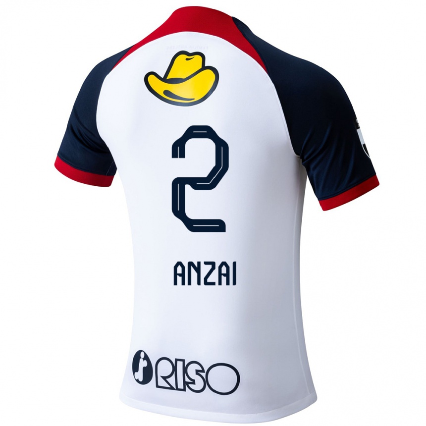 Kids Football Koki Anzai #2 White Blue Red Away Jersey 2024/25 T-Shirt Australia