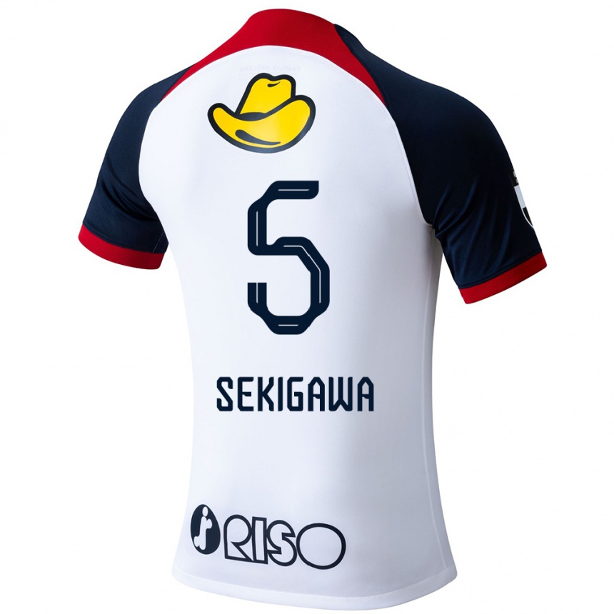 Kids Football Ikuma Sekigawa #5 White Blue Red Away Jersey 2024/25 T-Shirt Australia