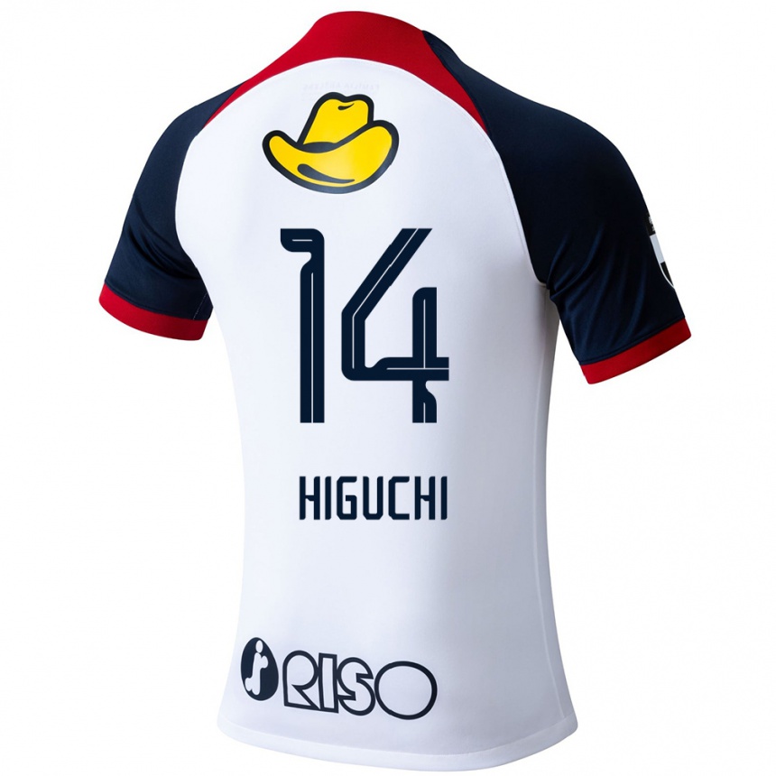 Kids Football Yuta Higuchi #14 White Blue Red Away Jersey 2024/25 T-Shirt Australia