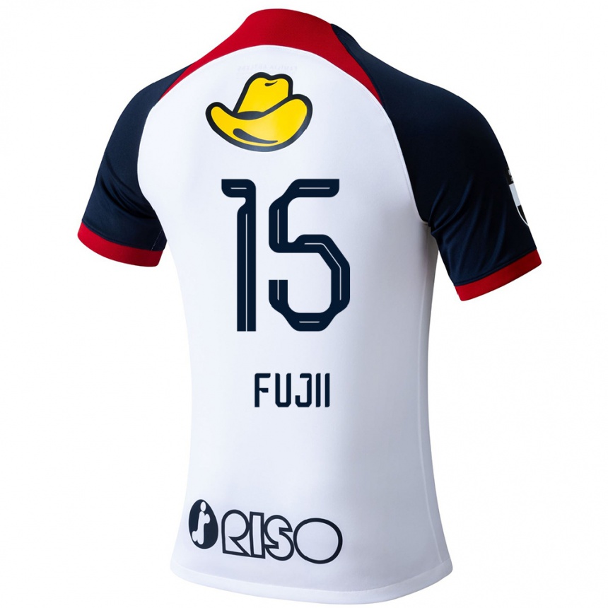 Kids Football Tomoya Fujii #15 White Blue Red Away Jersey 2024/25 T-Shirt Australia