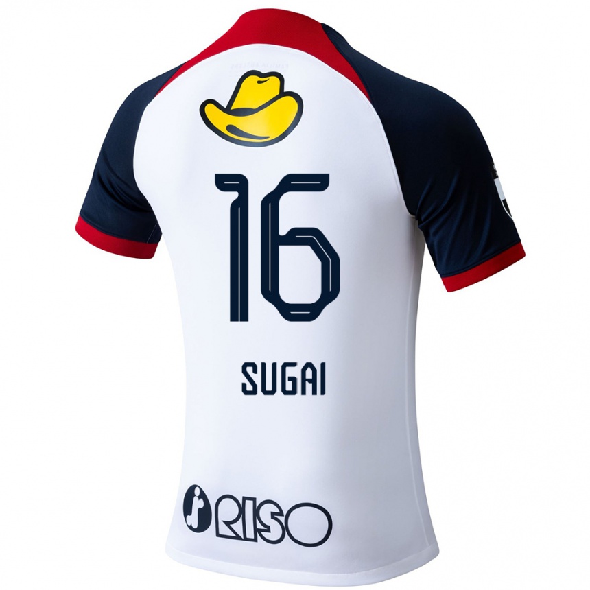 Kids Football Hidehiro Sugai #16 White Blue Red Away Jersey 2024/25 T-Shirt Australia