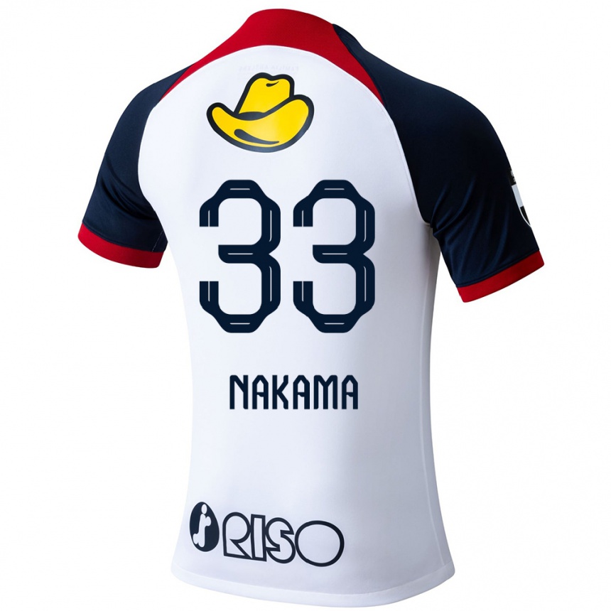 Kids Football Hayato Nakama #33 White Blue Red Away Jersey 2024/25 T-Shirt Australia