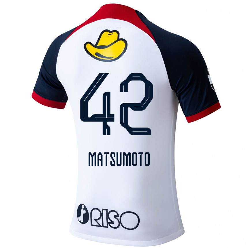 Kids Football Haruto Matsumoto #42 White Blue Red Away Jersey 2024/25 T-Shirt Australia