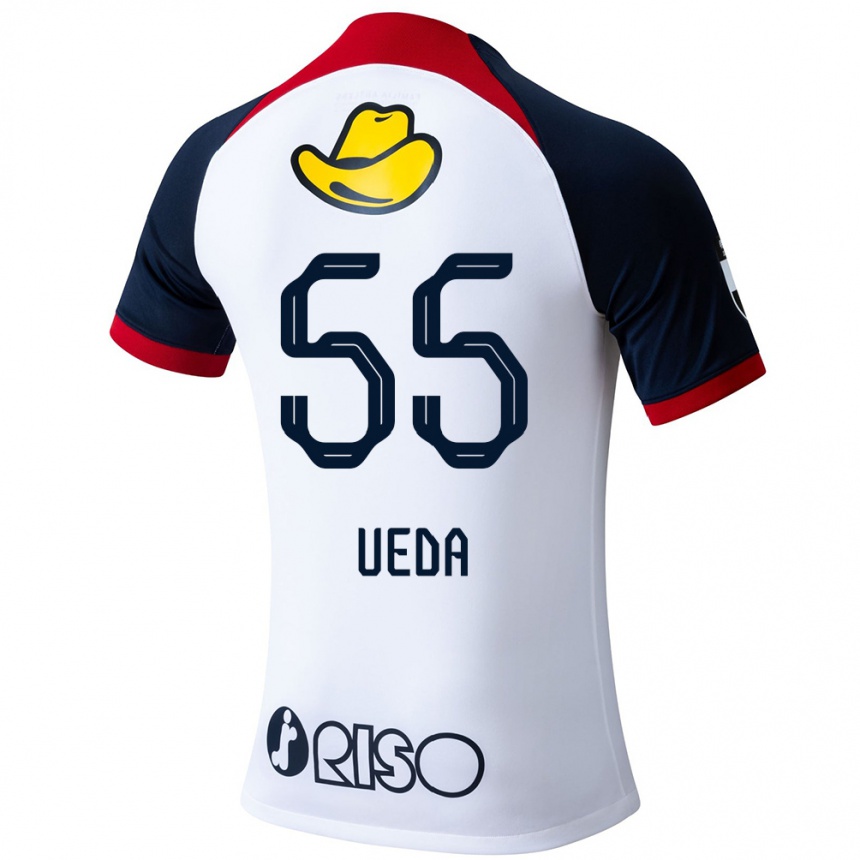 Kids Football Naomichi Ueda #55 White Blue Red Away Jersey 2024/25 T-Shirt Australia