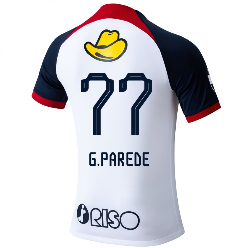 Kids Football Guilherme Parede #77 White Blue Red Away Jersey 2024/25 T-Shirt Australia