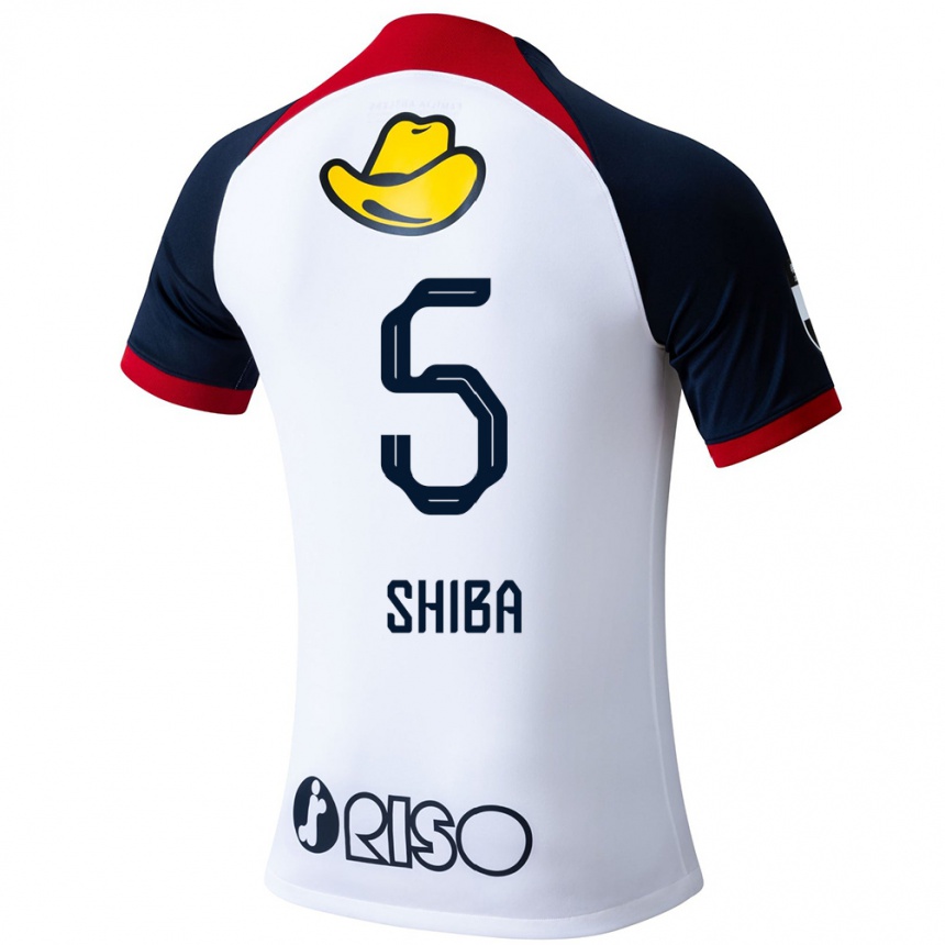 Kids Football Rikuto Shiba #5 White Blue Red Away Jersey 2024/25 T-Shirt Australia