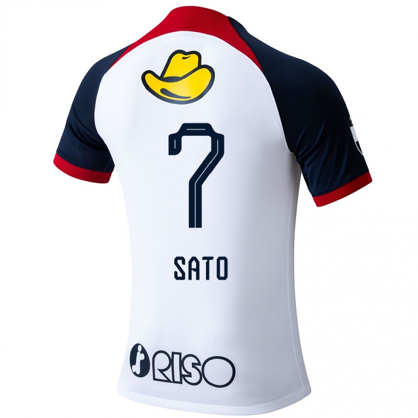 Kids Football Mihiro Sato #7 White Blue Red Away Jersey 2024/25 T-Shirt Australia