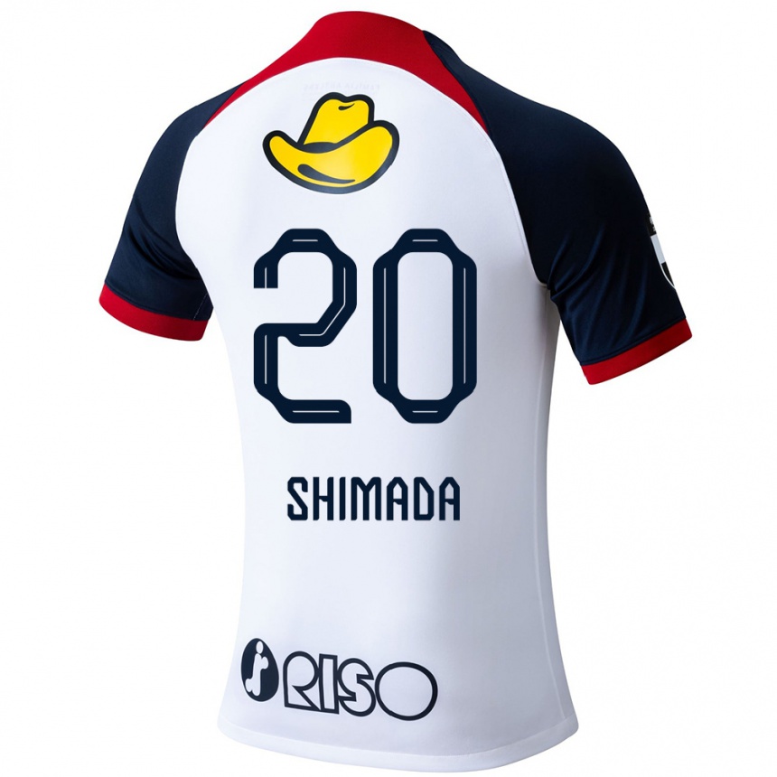 Kids Football Victor Shimada #20 White Blue Red Away Jersey 2024/25 T-Shirt Australia