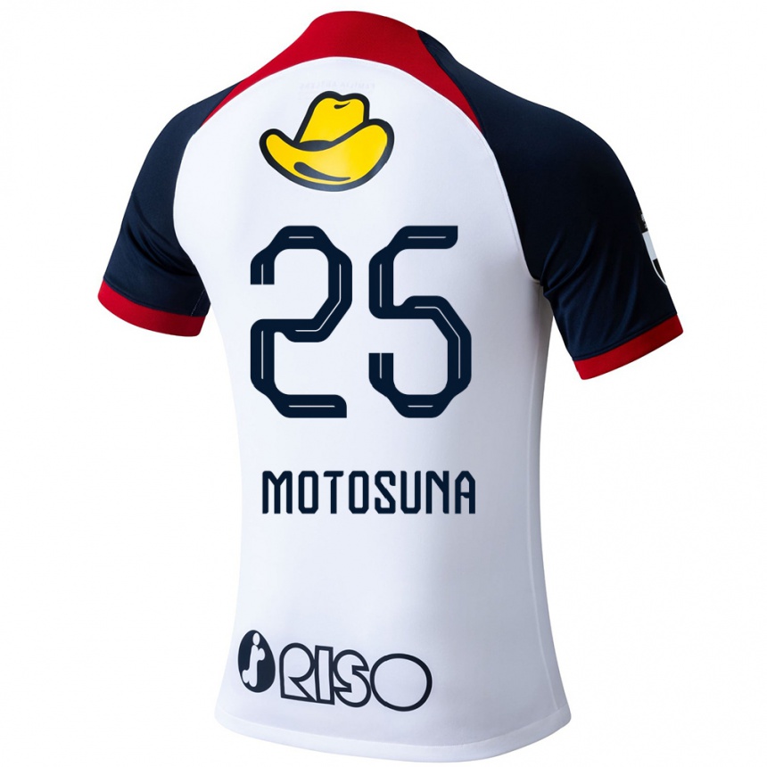 Kids Football Anthony Motosuna #25 White Blue Red Away Jersey 2024/25 T-Shirt Australia