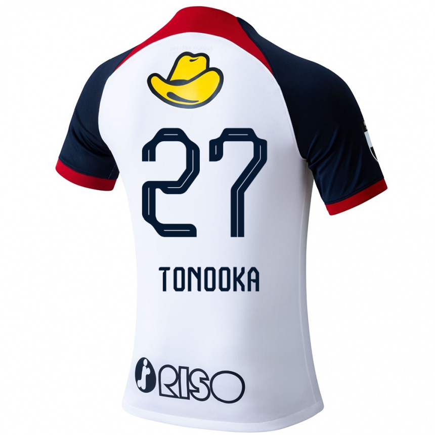 Kids Football Ryota Tonooka #27 White Blue Red Away Jersey 2024/25 T-Shirt Australia