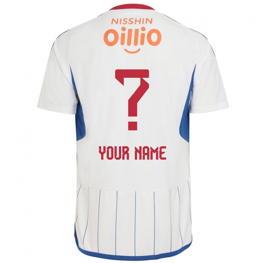 Kids Football Your Name #0 White Blue Red Away Jersey 2024/25 T-Shirt Australia