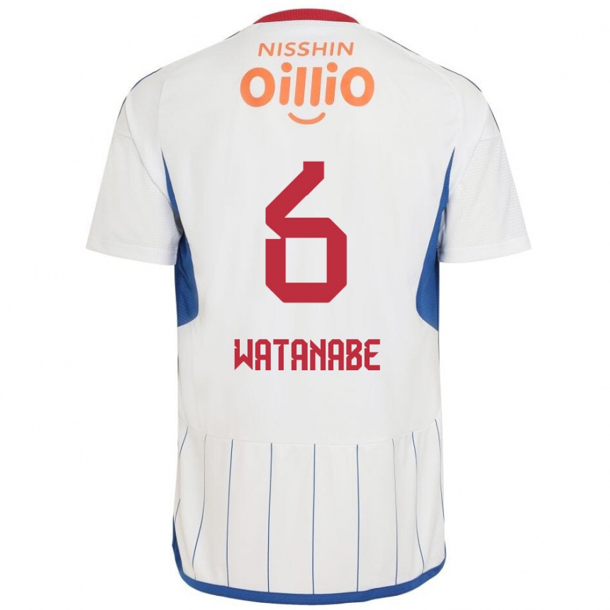 Kids Football Kota Watanabe #6 White Blue Red Away Jersey 2024/25 T-Shirt Australia